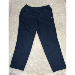 Nike Track Pants Men XXL Navy Swoosh Ankle Zip Athletic Joggers